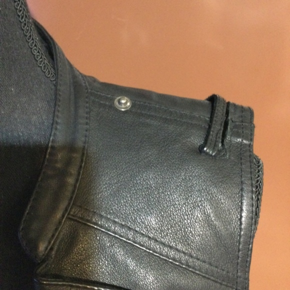 ASOS black wool/leather 2 in 1 coat size small - Picture 7 of 16